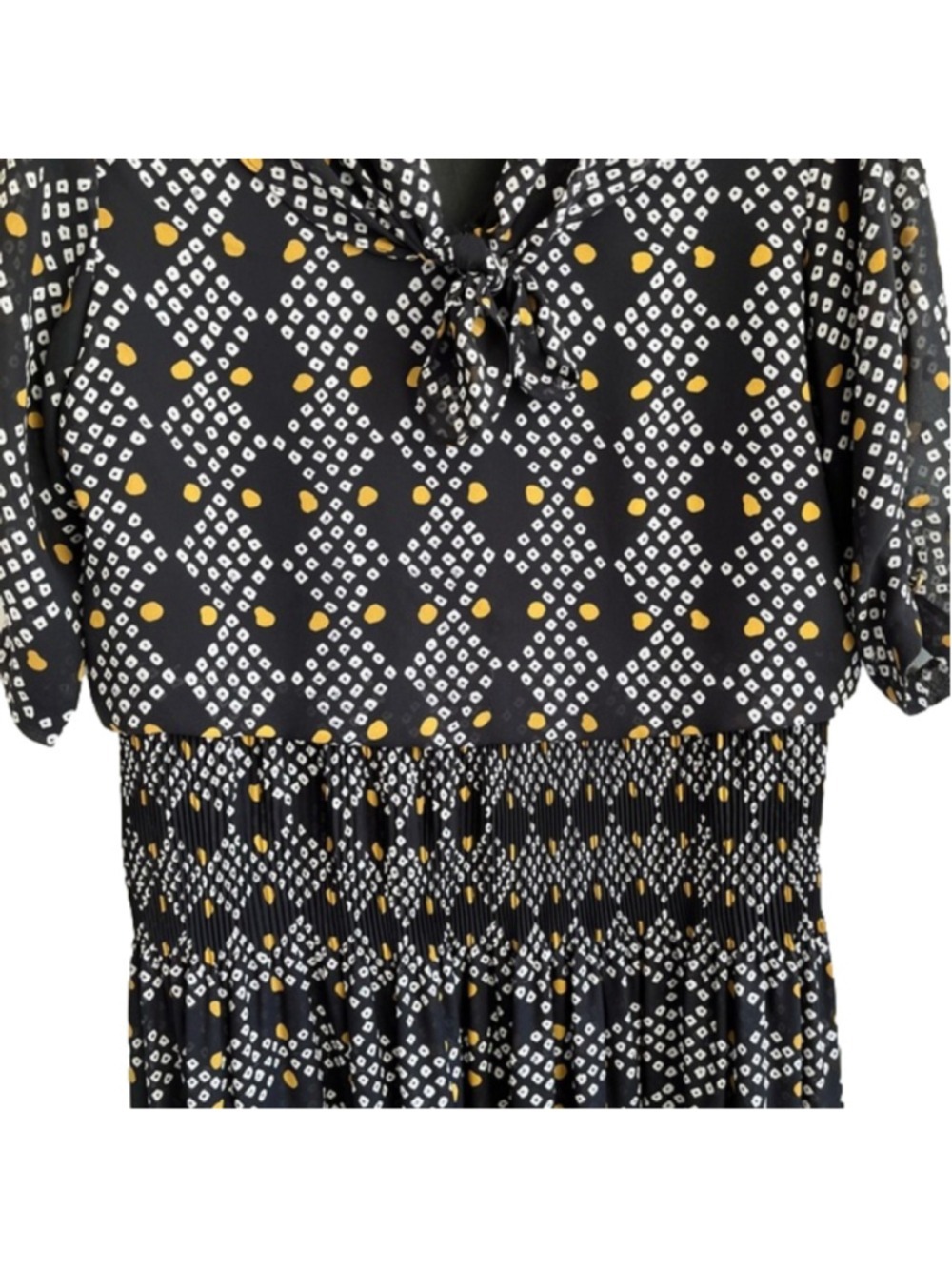 VINTAGE Algo 80’s Chiffon Drop Waist Blouson Midi Dress (XL/1X) - Picture 5 of 16